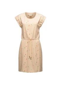 Druckkleid Ragwear "Mallory Print Dress Organic" Gr. L (40), Normalgrößen, beige Damen Kleider Kurzes Baumwoll Kleid aus Bio-Baumwolle