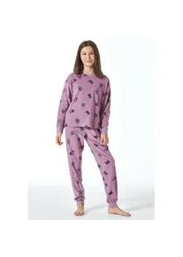 Relaxanzug Schiesser Gr. 176, lila (mauve) Kinder Homewear-Sets mit Allover-Print