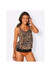 Tankini-Top feel good Gr. 42, Cup C, schwarz (schwarz-schoko-bedruckt) Damen Bikini-Oberteile