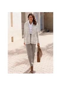 Ajourstrickjacke Inspirationen Gr. 38, braun (sesam, taupe, meliert) Damen Strickjacken