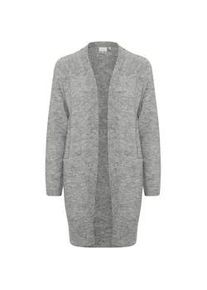 Strickjacke Ichi "Strickjacke IHKamara" Gr. M, grau (grey melange) Damen Strickjacken