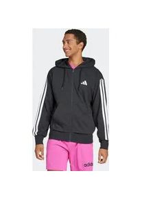 Kapuzensweatshirt Adidas SPORTSWEAR "M 3S FT FZ HD" Gr. M, schwarz-weiß (schwarz, weiß) Herren Sweatshirts