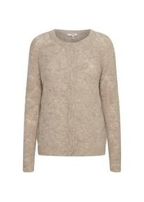 Strickjacke B.Young "Strickjacke BYMartine" Gr. L, beige (cement melange) Damen Strickjacken