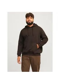 Jack & Jones PlusSize Kapuzensweatshirt JACK & JONES PLUSSIZE "JJEBRADLEY SWEAT HOOD NOOS PLS" Gr. 6XL, braun (mulch) Herren Sweatshirts mit Rippbündchen