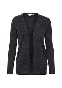 Strickjacke oxmo "Strickjacke OXNena" Gr. L, grau (charcoal mix) Damen Strickjacken