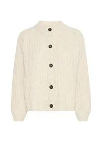 Strickjacke B.Young "Strickjacke BYNELLO SHORT CARDIGAN -" Gr. XXL, beige (birch melange) Damen Strickjacken