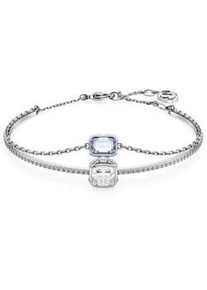 Armreif Swarovski "STILLA, 5668244" Armbänder Gr. M, Metall, bunt (metallfarben-kristallweiß-blau + kristallweiß-blau) Damen mit Swarovski Kristall, Zirkonia (synth.)