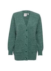 Strickjacke Ichi "Strickjacke IHMarat" Gr. M, blau (blue spruce) Damen Strickjacken