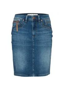 Jeansrock Pulz Jeans "Jeansrock PZKAROLINA HW Skirt" Gr. 46, blau (medium blue denim) Damen Röcke