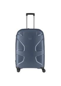 Hartschalen-Trolley IMPACKT "IP1, verschiedene Größen und Farben" Gr. B/H/T: 51cm x 76cm x 31cm 106 l, blau (glacier blue) Koffer Hartschalen-Koffer vegan Reisegepäck USB-Port TSA Zahlenschloss