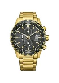 Chronograph Citizen Armbanduhren goldfarben Herren Quarzuhr,Armbanduhr,Herrenuhr, bis 10bar wasserdicht, Edelstahlarmband