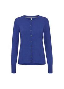 Strickjacke Pulz Jeans "Strickjacke PZSara" Gr. L, blau (dazzling blue melange) Damen Strickjacken