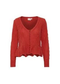 Strickjacke ATELIER RÊVE "Strickjacke IRMarion" Gr. L, rot (baked apple) Damen Strickjacken