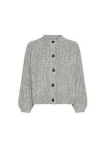 Strickjacke B.Young "Strickjacke BYNELLO SHORT CARDIGAN -" Gr. L, grau (mid melange) Damen Strickjacken