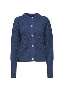 Strickjacke Pulz Jeans "Strickjacke PZAmy" Gr. L, blau (twilight blue) Damen Strickjacken