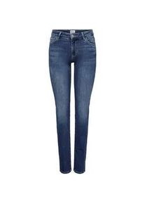 Straight-Jeans Only "ONLALICIA REG STRT DNM DOT879" Gr. 32, Länge 34, blau (medium blue denim) Damen Jeans