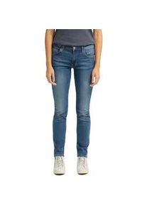 Straight-Jeans Mustang "Rebecca" Gr. 28, Länge 32, blau (medium bleach) Damen Jeans