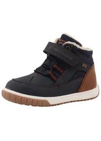 Winterboots Tom Tailor Gr. 32, blau (navy-braun) Kinder Schuhe Klettschuh, High-Top-Sneaker, Outdoorschuh mit Kontrastnähten