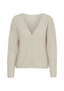 Strickjacke Ichi "Strickjacke IHLIYANNA CA2" Gr. XXL, beige (almond milk) Damen Strickjacken