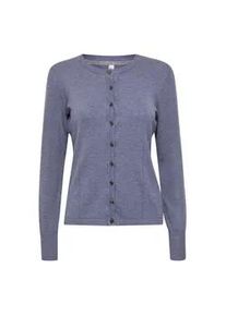 Strickjacke Pulz Jeans "Strickjacke PZSara" Gr. S, blau (blue granite melange) Damen Strickjacken