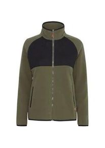 Fleecejacke oxmo "Sweatjacke OXMalin" Gr. L, grün (dusty olive) Damen Jacken