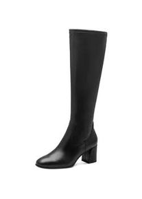 Stiefel Tamaris Gr. 38, Normalschaft, schwarz Damen Schuhe Blockabsatz, Langschaftstiefel, Businessstiefel mit T-Logoverzierung