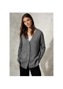 Cardigan Cecil Gr. M (40), flint grey melange Damen Strickjacken mit V-Ausschnitt