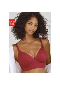 Push-up-BH Lascana "COMFY BRA" Gr. 75, Cup B, rot (chili) Damen BHs ohne Bügel aus weicher Baumwollqualität, Basic Dessous