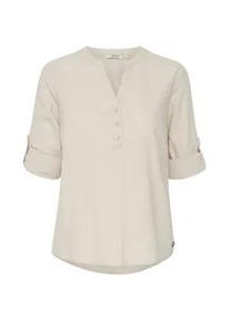 Longbluse oxmo "Tunika OXAnja" Gr. 36, beige (cement) Damen Blusen