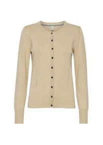 Strickjacke Pulz Jeans "Strickjacke PZSara" Gr. S, beige (irish cream melange) Damen Strickjacken