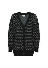 Strickjacke Ichi "Strickjacke IHALVINO CA" Gr. XXL, schwarz Damen Strickjacken