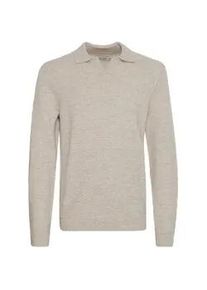 Strickpullover Casual Friday "Strickpullover CFKARL polo knit" Gr. S, beige (light sand melange) Herren Pullover