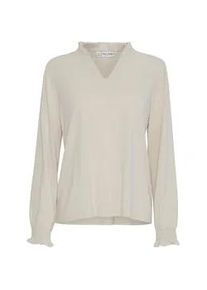 Langarmbluse Pulz Jeans "Langarmbluse PZLIPPA VNeck Blouse" Gr. XXL, beige (rainy day) Damen Blusen