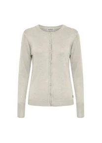 Cardigan oxmo "Strickcardigan OXHlin" Gr. M, grau (oyster grey melange) Damen Strickjacken