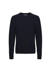 Strickpullover Casual Friday "Strickpullover CFKARL crew neck structured knit" Gr. L, blau (dark navy) Herren Pullover