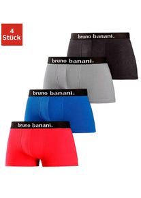 Hipster Bruno Banani, Herren, Gr. S, bunt (rot, grau, schwarz, navy, uni), Jersey, Obermaterial: 95% Baumwolle, 5% Elasthan, unifarben, körpernah, Unterhosen, knapp sitzende Boxershorts in uni oder gemustert aus Baumwollmischung