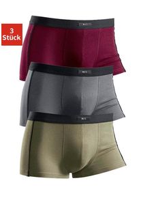 H.I.S. Hipster H.I.S, Herren, Gr. 3, bunt (grau, olivgrün, bordeaux), Jersey, Obermaterial: 95% Baumwolle, 5% Elasthan, unifarben, körpernah, Unterhosen, knapp sitzende Boxershorts aus Baumwollmischung