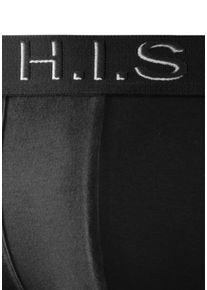 H.I.S. Hipster H.I.S, Herren, Gr. S, schwarz, Jersey, Obermaterial: 95% Baumwolle, 5% Elasthan, unifarben, körpernah, Unterhosen, knapp sitzende Boxershorts am Webbund mit Logoschriftzug mit 3D Effekt