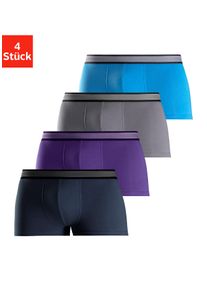 H.I.S. Hipster H.I.S, Herren, Gr. S, bunt (navy, lila, grau, blau), Jersey, Obermaterial: 95% Baumwolle, 5% Elasthan, unifarben, körpernah, Unterhosen, knapp sitzende Boxershorts aus Baumwollmischung