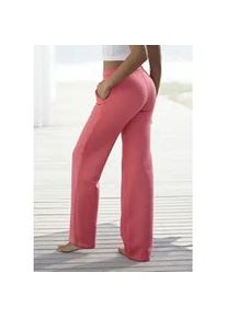 Relaxhose Vivance, Damen, Gr. 44/46, N-Gr, orange (koralle), angeraute Sweatware, Obermaterial: 50% Polyester, 30% Viskose, 20% Baumwolle, unifarben, Basic, bequem lang, Hosen, mit weitem Bein und aus ultraweicher Sweatqualität, Loungewear