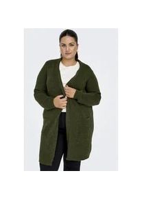 Strickjacke Only CARMAKOMA "CARJADE LS CARDIGAN KNT NOOS" Gr. M (46/48), grün (khaki melange) Damen Strickjacken