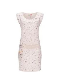 Sommerkleid Ragwear "Penelope" Gr. XL (42), Normalgrößen, beige Damen Kleider leichtes Baumwoll Kleid mit Print