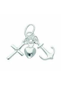 Ketten-Anhänger ADELIA ́S "Damen Silberschmuck 925 Silber Anhänger Glaube-Liebe-Hoffnung" Schmuckanhänger Gr. Silber 925 (Sterlingsilber), silberfarben (silber) Damen 925 Sterling Silber Silberschmuck für