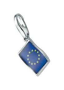 Charm-Einhänger Giorgio Martello MILANO "Flagge Europa, Silber 925" Charms blau Damen