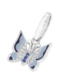 Charm-Einhänger Giorgio Martello MILANO "Schmetterling, Silber 925" Charms blau Damen