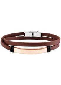 Edelstahlarmband ADELIA ́S "Herren Armband aus Edelstahl 42 cm" Armbänder Gr. 42, Edelstahl, braun Herren