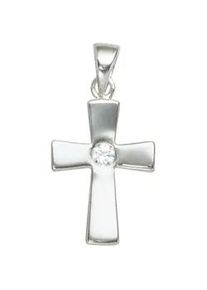 Kreuz-Anhänger Jobo "Anhänger Kreuz" Schmuckanhänger Gr. Silber 925 (Sterlingsilber), silberfarben (silber 925) Damen 925 Silber mit Zirkonia