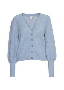 Strickjacke Ichi "Strickjacke IHDusty" Gr. XXL, blau (forever blau) Damen Strickjacken