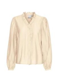 Langarmbluse Ichi "Langarmbluse IHLaya" Gr. 40, beige (almond milk) Damen Blusen