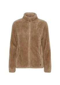 Fleecejacke oxmo "Sweatjacke OXTelsa" Gr. S, beige (sand) Damen Jacken